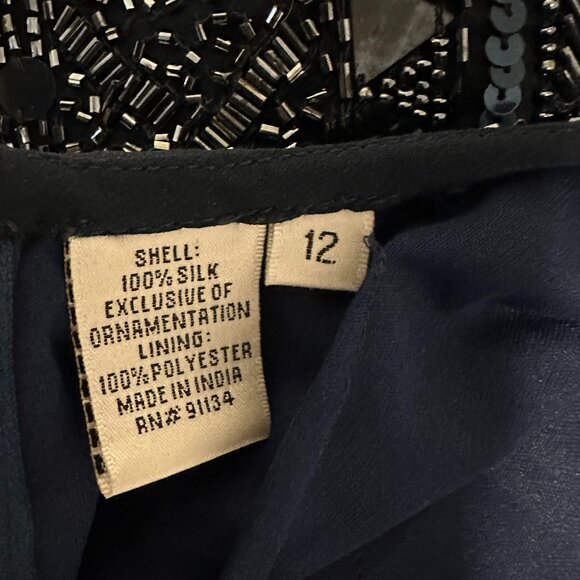 Beautiful Scala sequin Formal / Evening Dress - Navy Blue Sz 12 - Picture 4 of 14